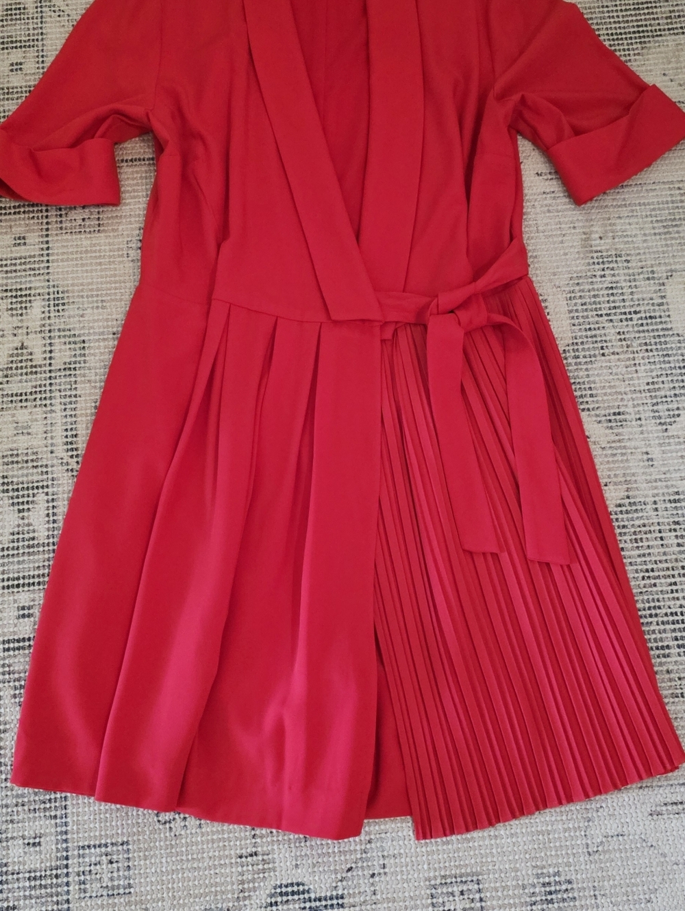 Alex Marie Red Pleated Wrap Rompet Dress - Picture 10 of 10